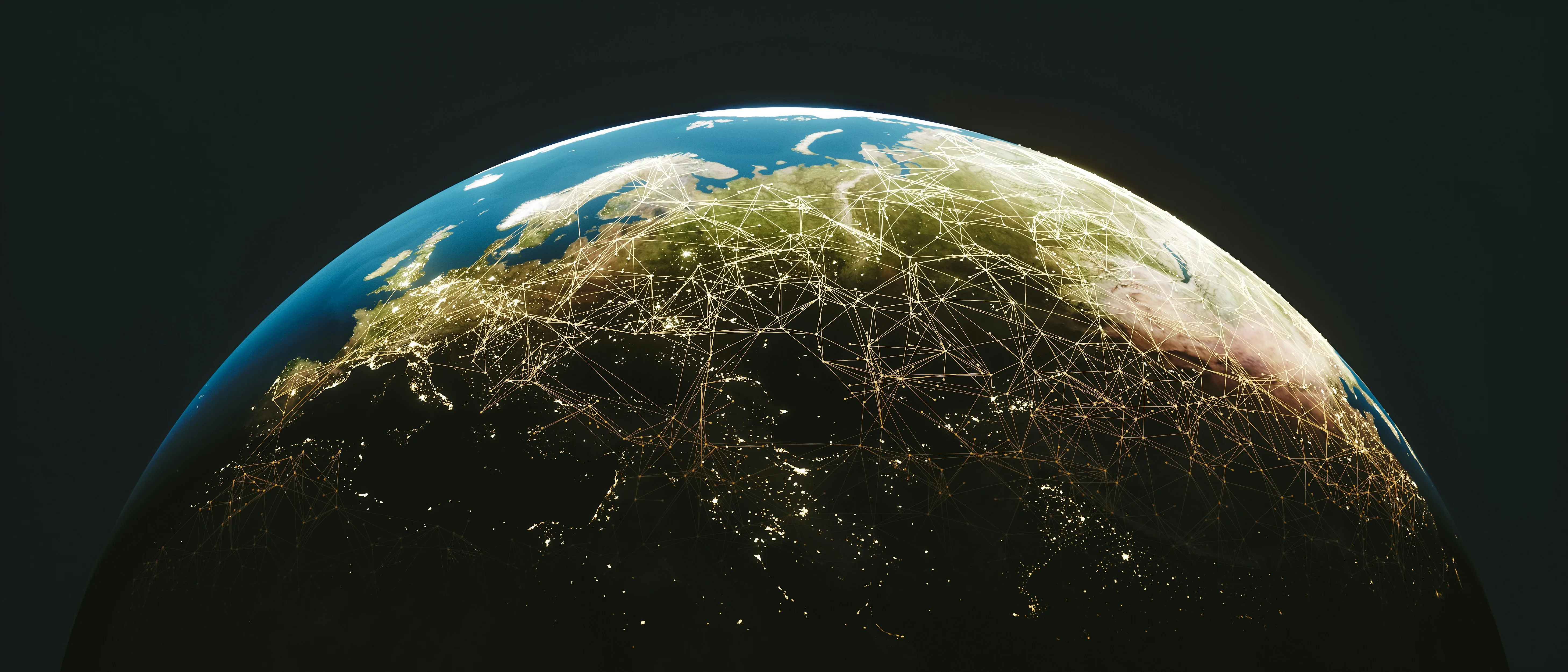 Global network connections from space