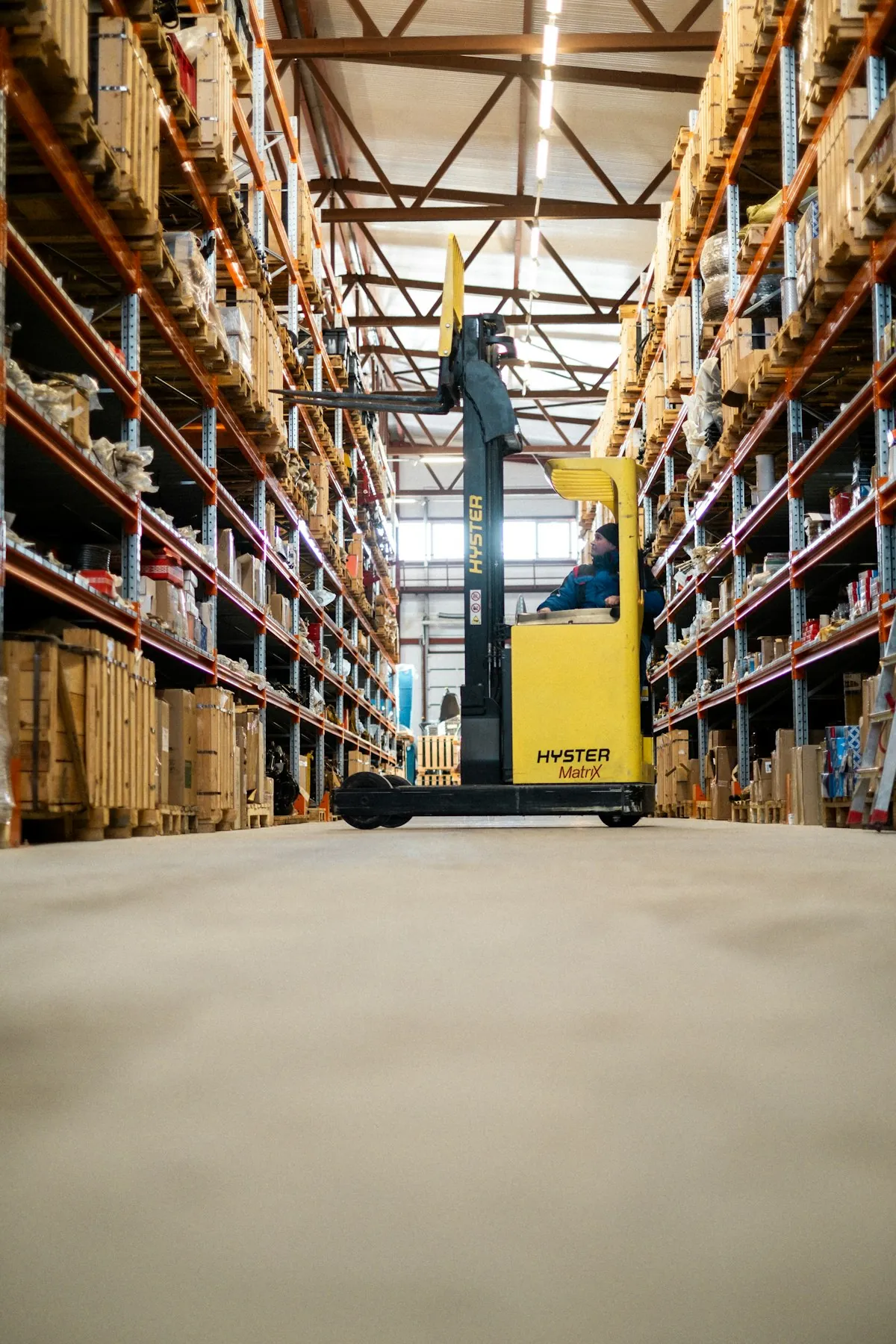 Forklift operations at loading dock
