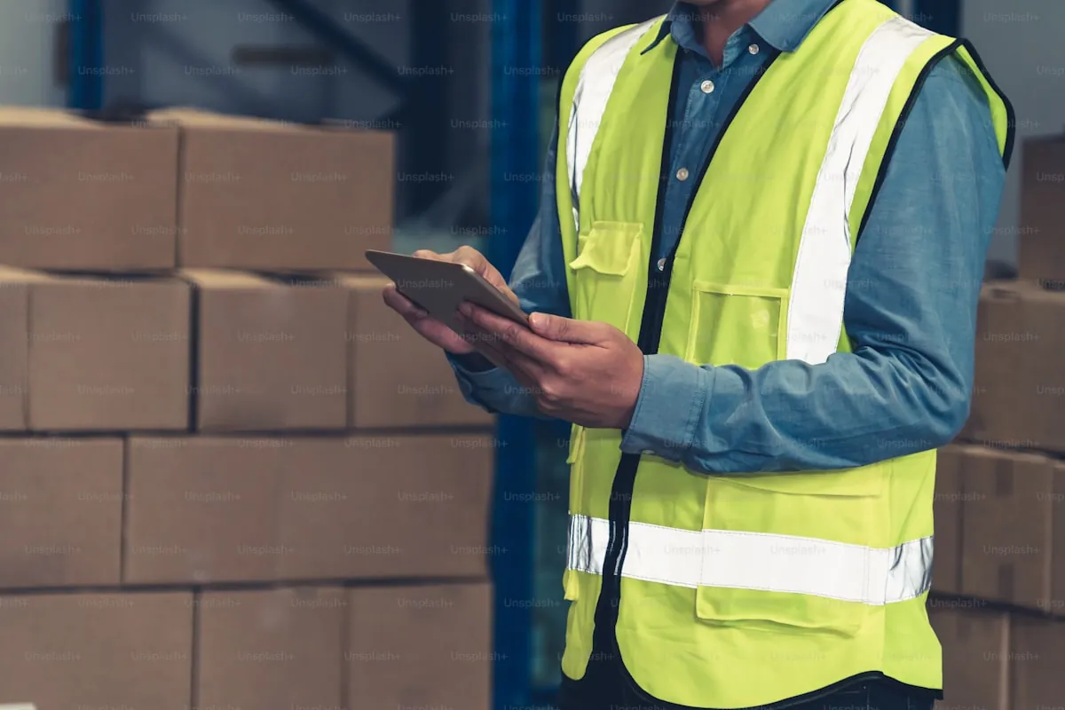 Worker preparing packages for order fulfillment
